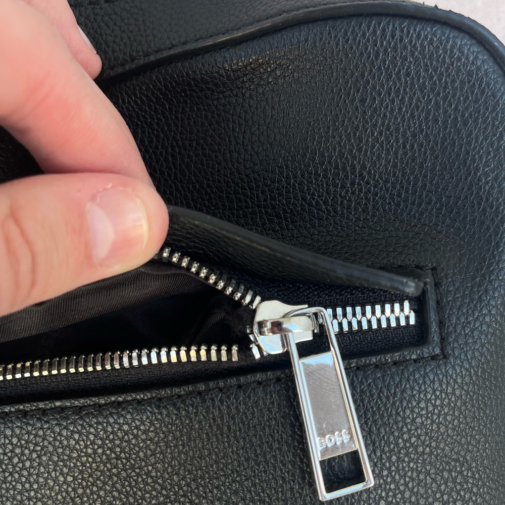 BOSS FAUX-LEATHER DOCUMENT CASE WITH LOGO AND SIGNATURE STRIPE - Picture 9 of 11